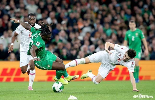 아르메니아와 아일랜드의 2026 북중미월드컵 유럽예선 경기 중. /AFPBBNews=뉴스1