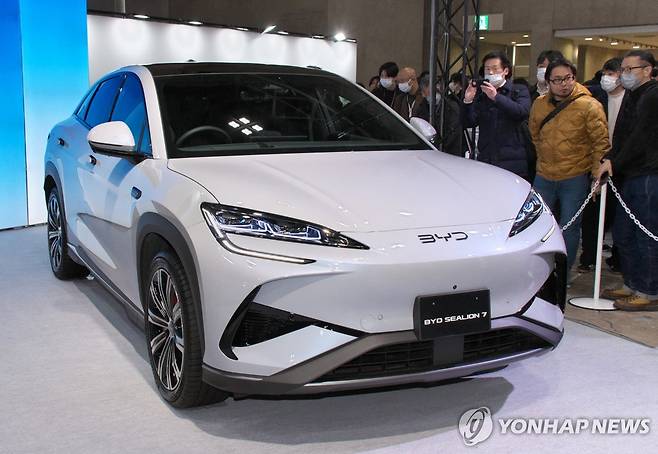 도쿄 오토살롱 2025에 전시된 BYD 시라이언7 [UPI=연합뉴스]