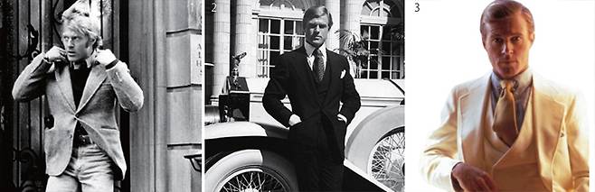 1 로버트 레드퍼드. 영화 ‘콘돌’ 스틸컷. 2, 3 영화 ‘위대한 개츠비’ 스틸컷. /파라마운트