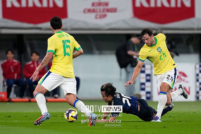 ▲ 전반 2골 차 열세를 뒤집고 후반에만 3골을 몰아치는 놀라운 화력으로 대역전극을 완성했다. 모리야스 하지메 감독이 이끄는 일본은 14일 오후 7시 30분 일본 도쿄의 아지노모토 스타디움에서 열린 브라질과 평가전에서 3-2로 역전승했다.
