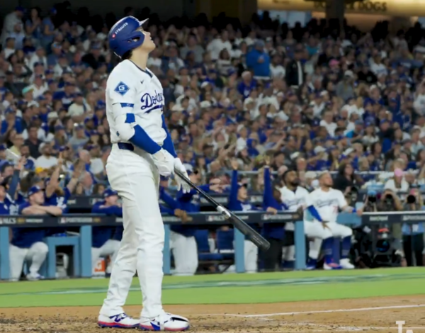 대형 홈런을 날린 오타니(사진=LA 다저스 공식 SNS)