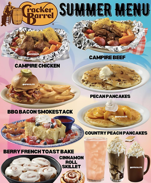 캠프파이어 치킨이나 팬케잌 같은 미국 남부식 메뉴가 특징이다. 자료=크래커베럴
