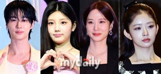 왼쪽부터 배우 변우석, 아일릿 원희, 박은빈, 아이브 레이 / 마이데일리