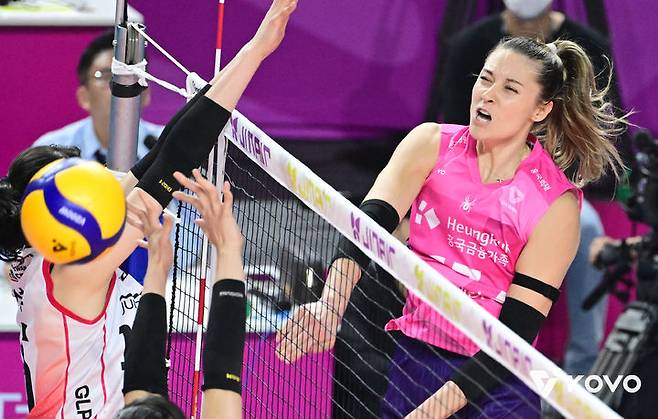 [서울=뉴시스]흥국생명 레베카. (사진=KOVO 제공)