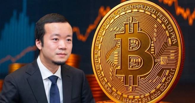 캄보디아 국적의 중국인 천즈(38) 프린스그룹 회장과 비트코인 이미지. 사진=캄보디아 데일리