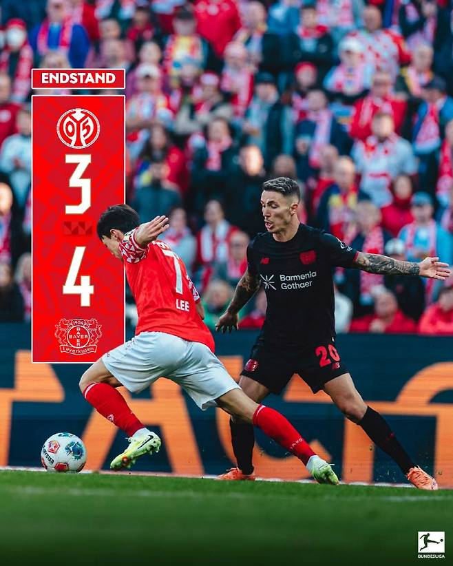 독일 분데스리가 마인츠에서 활약 중인 이재성이 올 시즌 리그 첫 골을 기록했다. 사진=마인츠 구단 SNS