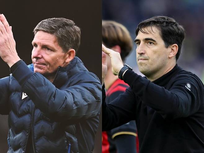 올리버 글라스너 크리스털 팰리스 감독(왼쪽)과 안도니 이라올라 본머스 감독은 EPL에서 각광받는 사령탑들이다. 각각 빠른 전환, 강도 높은 압박으로 빅6 체제를 뒤흔들고 있다. 사진출처|크리스털 팰리스·본머스 페이스북