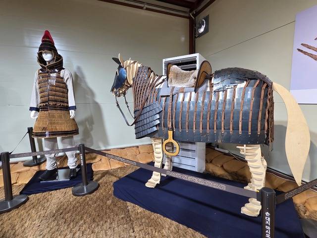 경주 황남동 1호 목곽묘에서 출토된 갑옷과 마갑의 형식. 강시일 기자