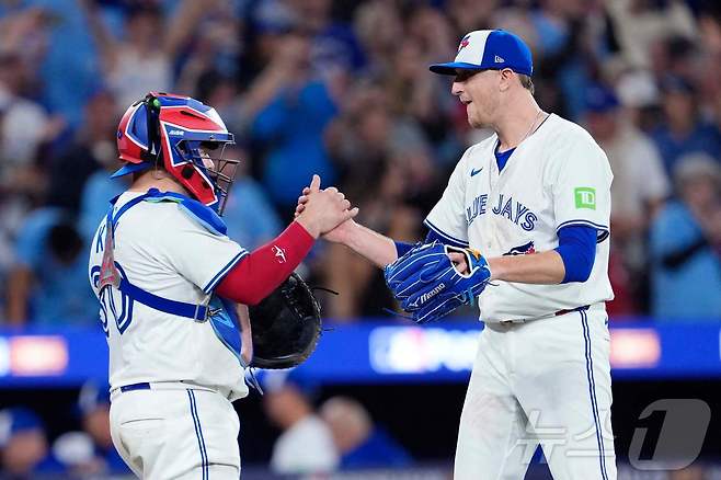 토론토 블루제이스가 20일(한국시간) 열린 시애틀 매리너스와 2025 MLB 아메리칸리그 챔피언십시리즈 6차전에서 6-2로 승리했다. ⓒ AFP=뉴스1