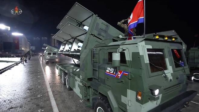 북한 노동당 창건 80주년 경축 열병식이 지난 10일 평양 김일성광장에서 진행됐다고 조선중앙TV가 11일 보도했다. 조선중앙TV 캡처