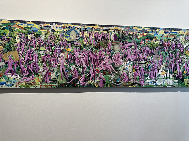 서울 관악구 서울대미술관에서 전시 중인 정수정 작가의 ‘보슈에게 보내는 답(Giving answers to Bosch)’ <정유정 기자>