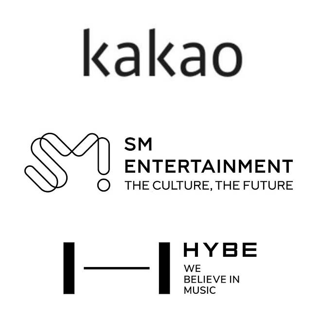 /사진 = 카카오-SM엔터테인먼트-하이브 CI