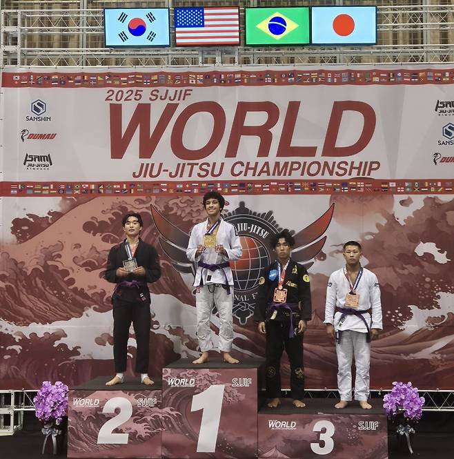 2025 SJJIF 월드 주짓수 챔피언십 오건호 선수(왼쪽)./경일대 제공
