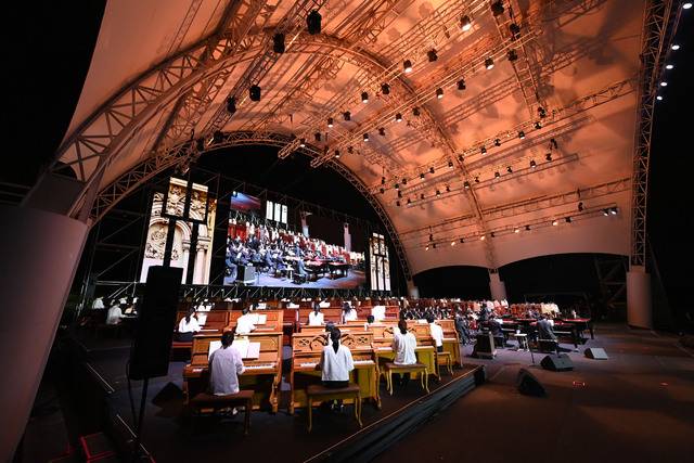 지난 9월27일 사문진 상설야외공연장에서 열린 '달성 100대 피아노' 공연 모습. 달성군 제공