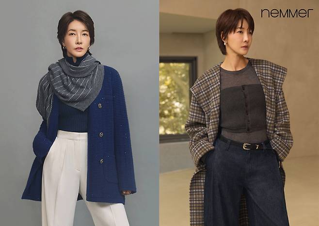 (왼쪽부터) 롯데홈쇼핑 네메르 '캐시미어울 시퀸 니트재킷', '캐시미어울 핸드메이드 후드 롱코트'