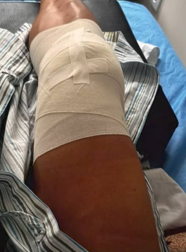 무릎 수술 후 한달간 병원에 누워있었던 조규성. [사진 미트윌란]