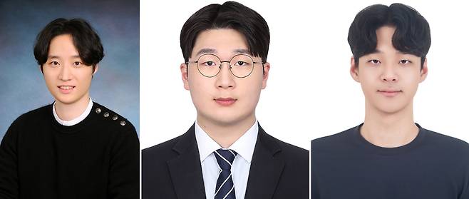 〈(왼쪽부터)민선기 교수, 김경진 학생, 이주형 학생(사진=숭실대)〉