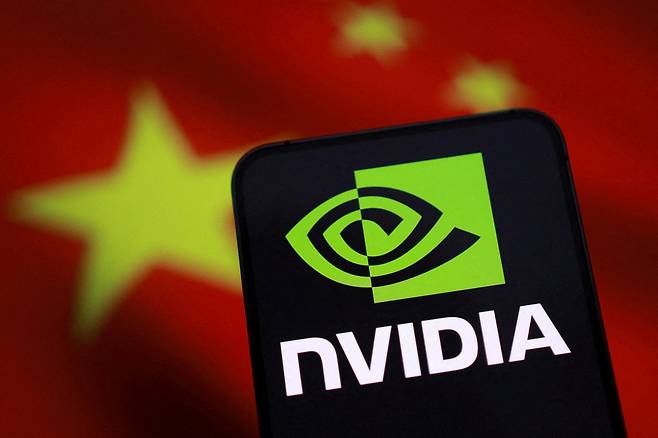 Nvidia logo and Chinese flag are seen in this illustration from Aug. 27, 2025. [REUTERS/YONHAP]