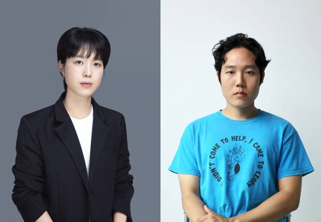 올해 두산연강예술상 수상자로 선정된 전서아(왼쪽) 작·연출가와 박정우 작가. 사진제공=두산연강재단