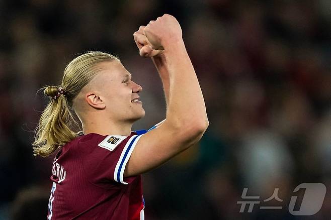 노르웨이 대표팀의 엘링 홀란드. ⓒ AFP=뉴스1