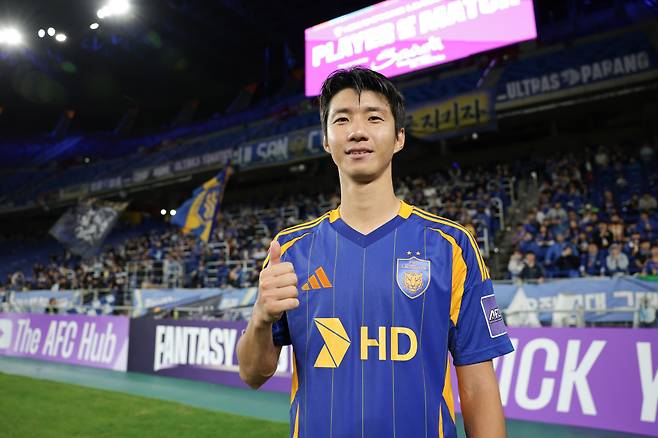 울산문수축구경기장/ 2025-2026 AFC 챔피언스리그 엘리트/ ACLE/ 리그스테이지 3차전/ 울산HDFC vs 산프레체히로시마/ 울산 김민혁/ 사진 김정수