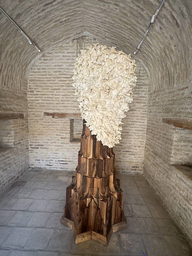 Daria Kim's "Hive Settlers," installed at the Bukhara Biennial (Park Ga-young/The Korea Herald)