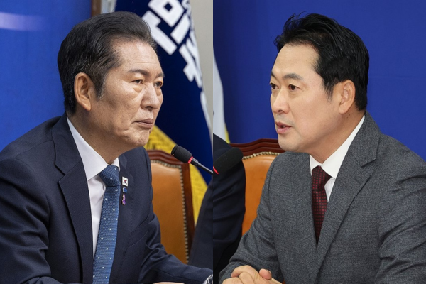 (왼쪽부터) 정청래 더불어민주당 대표, 장동혁 국민의힘 대표. 연합뉴스