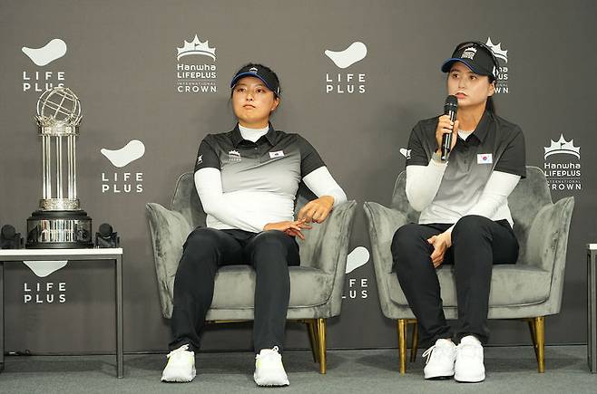 [서울=뉴시스] 한화 라이프 인터내셔널 크라운에 출전하는 한국팀. 왼쪽부터 고진영, 최혜진. (사진=LPGA 제공) *재판매 및 DB 금지