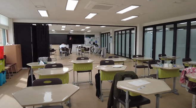 지난해 경기형 공간재구조화 사업 우수사례로 선정된 이동중학교의 가변형 수업공간. 사진=경기도교육청