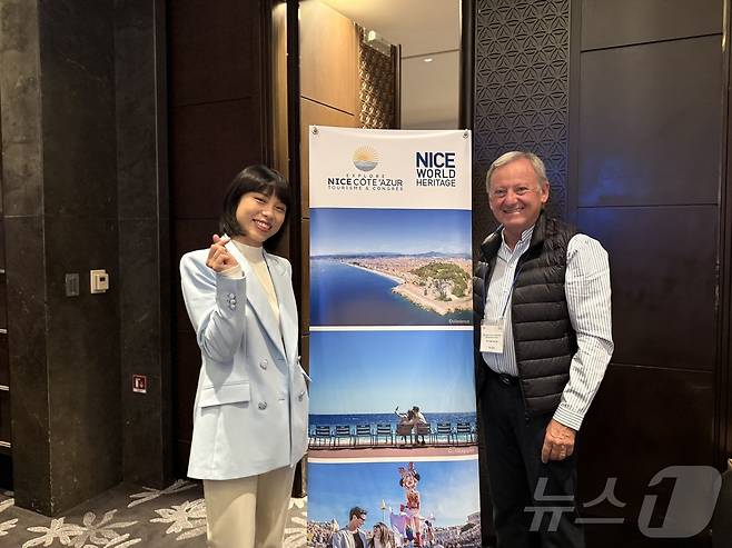 샤오위 천 니스관광안내사무소 레저 개발 매니저(왼쪽), 루디 셀즈(Rudy Selz) 니스관광사무소 대표 ⓒ News1 윤슬빈 관광전문기자