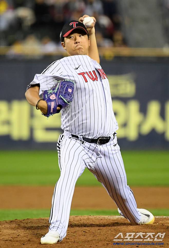 22일 잠실구장에서 열린 LG 트윈스 청백전. LG 송승기가 역투하고 있다. 잠실=박재만 기자 pjm@sportschosun.com/2025.10.22/