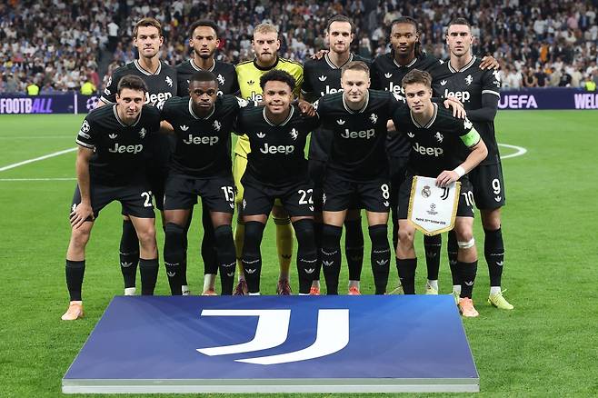 2025-2026시즌 UEFA 챔피언스리그 리그 페이즈 3차전, 유벤투스vs레알 마드리드전 유벤투스 선발 11명. AFP연합뉴스