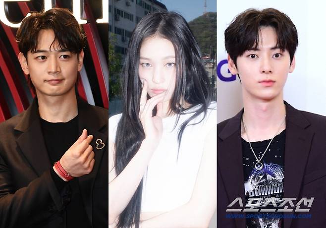 왼쪽부터 샤이니 민호(최민호), 올데이 프로젝트 애니, 황민현. 사진=스포츠조선DB, 더블랙레이블