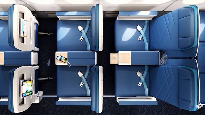 웨스트젯의 새로운 이코노미석 이미지. 웨스트젯 유튜브 캡처