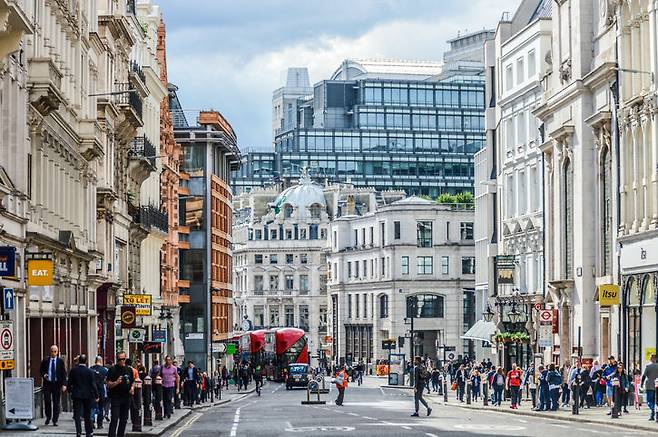 영국 런던 시내 중심가 모습. 게티이미지