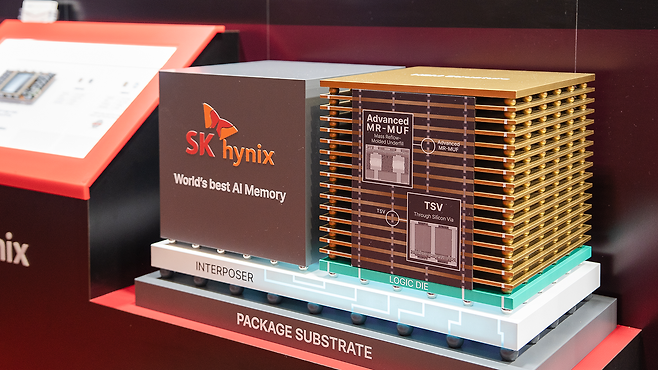 SK하이닉스가 지난 4월 ‘TSMC 2025 테크놀로지 심포지엄’에서 선보인 HBM4. [SK하이닉스 제공]