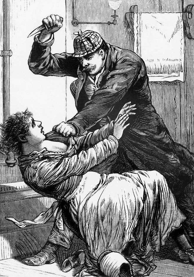 작자미상, 잭 더 리퍼의 또 다른 희생양, 전국경찰공보(National Police Gazette)에 실린 일러스트, 1889