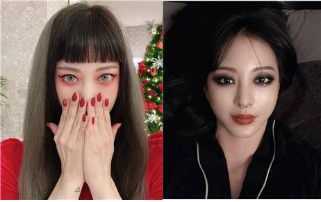 평소에도 미용 콘택트 렌즈를 애용한다는 탤런트 겸 영화배우 한예슬. 그녀는 "내 눈이 예뻐 보이는 것은 렌즈 덕분"이라고 말할 정도다. 눈의 색깔을 다양하게 바꿀 수 있는 미용 콘택트렌즈가 31일 할로윈데이를 앞두고 온라인 쇼핑몰과 SNS에서 넘쳐나고 있다. 각막염, 궤양 등 눈 건강에 주의해야 한다는 경고가 나왔다. 사진=한예슬 인스타그램(합성)