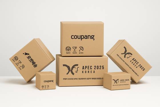 쿠팡은 APEC 응원 메시지가 적힌 박스를 배송해 홍보에 동참한다. 사진 쿠팡