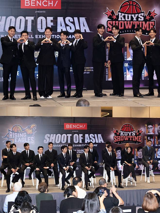 SBS 새 예능 열혈농구단이 지난 25일 필리핀 마닐라 랜선호텔에서 현지 매체들을 초청해 기자간담회를 진행하고 있다. /사진=CU미디어