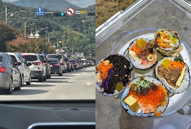 경북 김천시에서 열린 '김밥축제'에 첫날 8만명 넘는 방문객이 찾은 것으로 집계됐다. 김천시는 당초 이틀간 10만명이 다녀갈 것으로 예상했는데 이를 훌쩍 뛰어넘은 것이다. /사진=온라인 커뮤니티 캡처