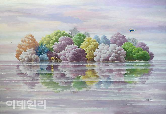 강라희 ‘보라색숲으로의 여행’(A journey of the Violet Forest ·2025), 캔버스에 아크릴, 162.2×112.1㎝(사진=작가)