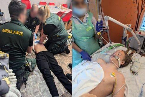 크로밍 챌린지로 정신을 잃은 청소년들. 출처=더선 갈무리