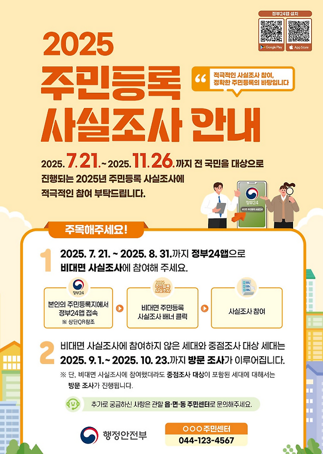 2025 주민등록 사실조사 안내 포스터. (출처 = 행정안전부)