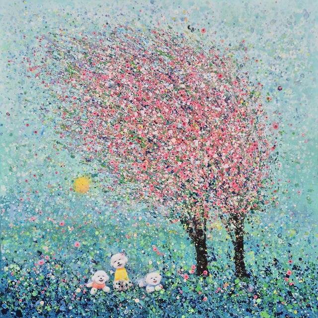 이은옥 작, '바라보다 look at', Acrylic on canvas. 대백프라자갤러리 제공