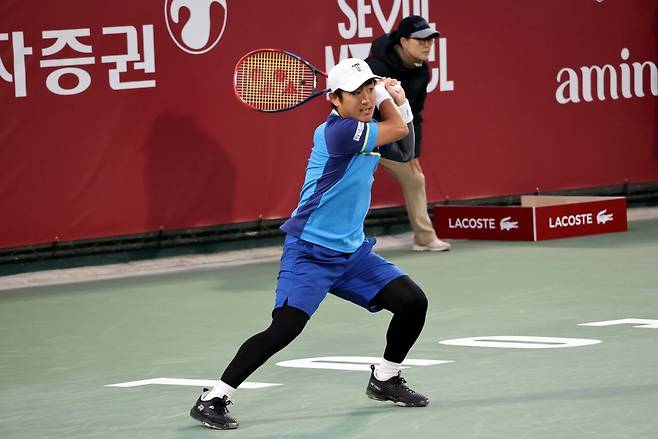 서울오픈챌린저 2회전에 진출한 니시오카 요시히토. 서울오픈조직위