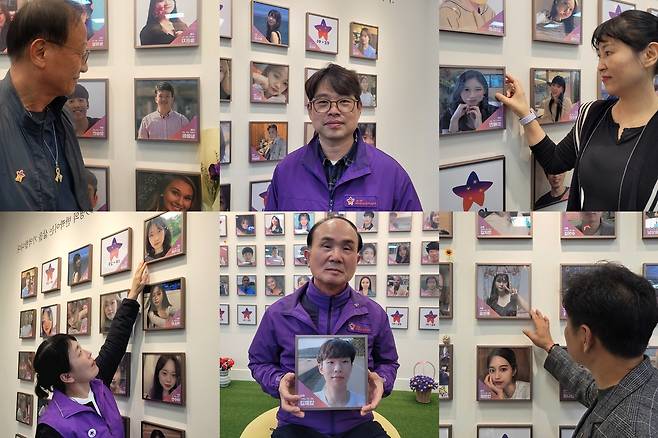 10·29 이태원 참사 3주기를 앞둔 지난 23~26일 서울 종로구 별들의집에서 만난 유가족들.  왼쪽 위부터 시계방향으로 임종원씨와 아버지 임익철씨, 권수정씨와 삼촌 김진성씨, 조예진씨와 어머니 박지연씨, 유연주씨와 아버지 유형우씨, 김재강씨와 아버지 김영백씨, 강가희씨와 어머니 이숙자씨. 백민정·우혜림 기자