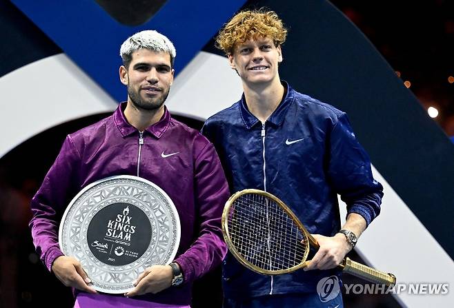 알카라스(왼쪽)와 신네르 [EPA=연합뉴스]