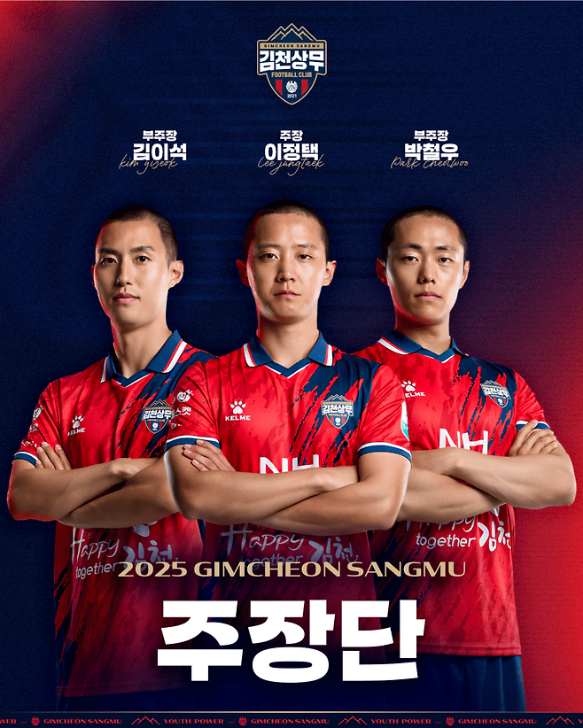 김천상무 신임 주장단. /사진=김천상무