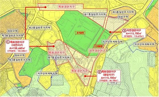 부산 유엔기념공원 도시관리계획 현황. 연합뉴스